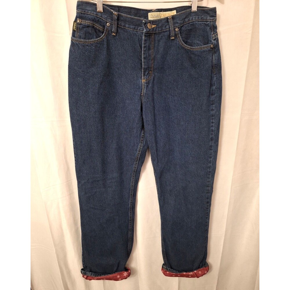Vtg Cabela's Fleece Lined Jeans Women's Sz 12 Long Blue Denim Gorpcore Outdoors
